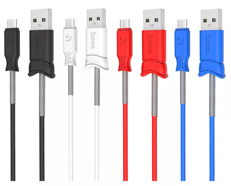 Кабель Hoco X24 Pisces USB-A - micro USB 12w 2.4a 1м cable Blue - фото 3