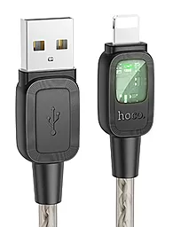 USB Кабель Hoco U124 Stone silicone intelligent power-off 12w 2.4a 1.2m Lightning cable black