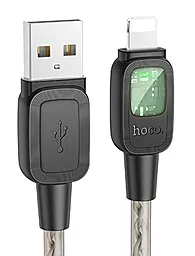 Кабель Hoco U124 Stone silicone intelligent power-off USB-A - Lightning 12w 2.4a 1.2м cable Black - фото Кабель Hoco U124 Stone silicone intelligent power-off USB-A - Lightning 12w 2.4a 1.2м cable Black
