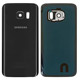Задняя крышка корпуса Samsung Galaxy S7 G930 со стеклом камеры Black - фото Задняя крышка корпуса Samsung Galaxy S7 G930 со стеклом камеры Black