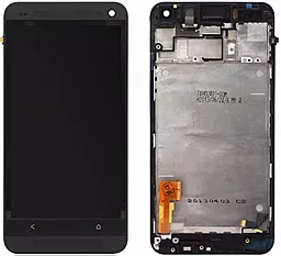 Дисплей HTC One M7 802 (802w) з тачскріном і рамкою, Black