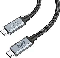 Кабель USB PD Hoco US06 USB 3.2 100W 4K 60Hz 2M USB Type-C - Type-C Cable Black - миниатюра 3