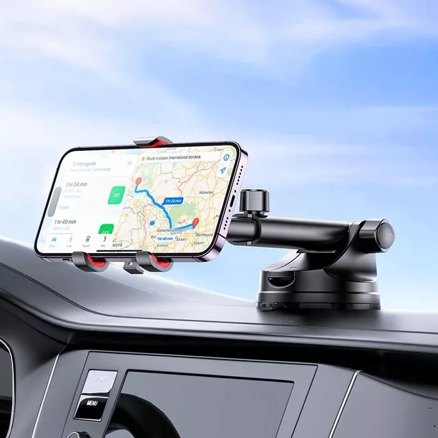 Тримач Hoco H22 Dragon automatic clamping car holder (center console) Black - фото 7