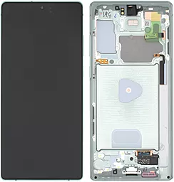 Дисплей Samsung Galaxy Note 20 N980, N981 з тачскріном і рамкою, сервісний оригінал, Green