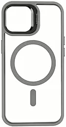 Чехол 1TOUCH Bracket Clear Camera Lens with MagSafe для Apple iPhone 14 Grey - фото Чехол 1TOUCH Bracket Clear Camera Lens with MagSafe для Apple iPhone 14 Grey