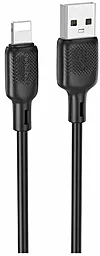 Кабель Borofone BX113 Silicone USB-A - Lightning 12w 2.4a 3м cable Black - фото Кабель Borofone BX113 Silicone USB-A - Lightning 12w 2.4a 3м cable Black