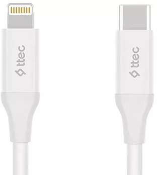 Кабель Ttec 2DK40B USB Type-C - Lightning 18w 3a 1.5м PD сable White - фото 1