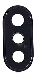Стекло камеры iPhone X с рамкой Black 