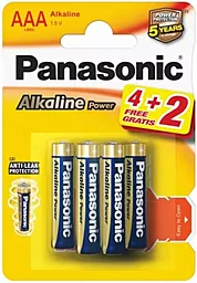Батарейки Panasonic AAA (LR03) Alkaline Power 4+2шт (LR03REB/6B2F)
