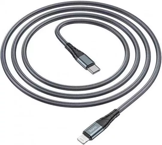 Кабель Hoco DU02 Max USB Type-C - Lightning 20w 3a 1м PD сable Gray - фото 2