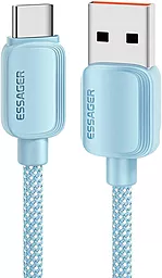 Кабель Essager Breeze USB-A - Type-C 100w 5a 2м cable Blue (EXC7a-WLA03-P) - фото Кабель Essager Breeze USB-A - Type-C 100w 5a 2м cable Blue (EXC7a-WLA03-P)