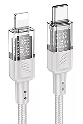 Кабель USB PD Hoco U129 Spirit transparent charging 27w 3a 1.2m USB Type-C - Lightning cable gray