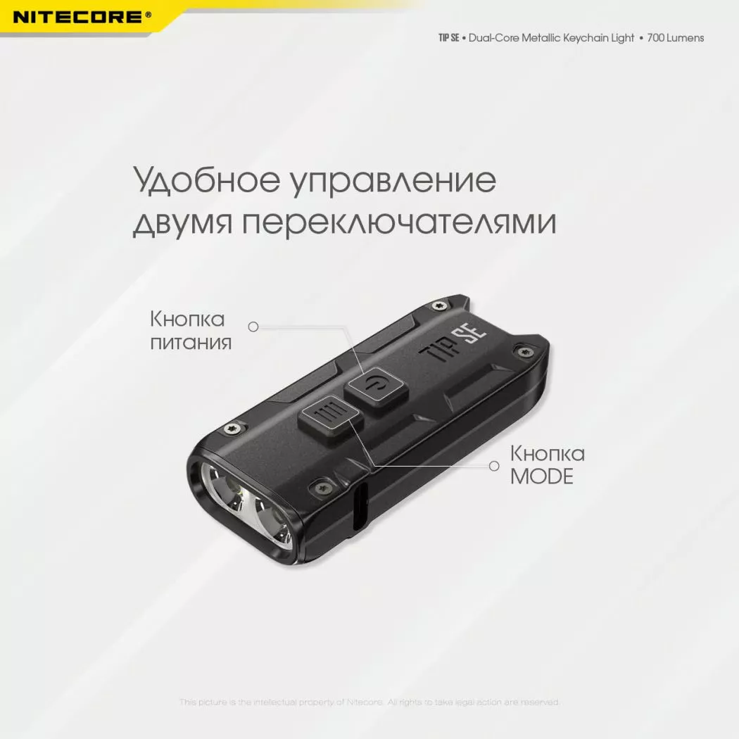 Ліхтарик Nitecore TIP SE (6-1430_gray) Сірий - фото 11