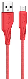 Кабель USB Hoco X58 Airy Silicone 2.4A micro USB Cable Red