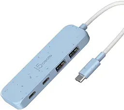 Мультипортовый USB Type-C хаб J5create USB3.2 4-in-1 sky blue (JCH342EC-N) - фото Мультипортовый USB Type-C хаб J5create USB3.2 4-in-1 sky blue (JCH342EC-N)