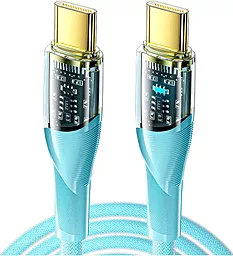 Кабель Essager Interstellar Transparent Design USB Type-C - Type-C 100w 5a 1м PD cable Blue (EXCTT1-XJ03-P) - фото Кабель Essager Interstellar Transparent Design USB Type-C - Type-C 100w 5a 1м PD cable Blue (EXCTT1-XJ03-P)
