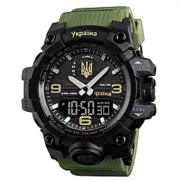 Наручний годинник SKMEI 6851/1586AG Ukraine Army Green - фото Наручний годинник SKMEI 6851/1586AG Ukraine Army Green