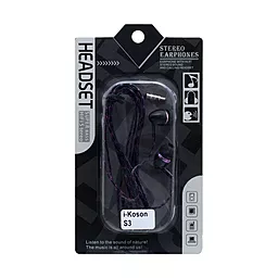 Навушники i-Koson i-S3 Black/Purple - мініатюра 2