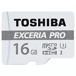 Карта пам'яті Toshiba microSDHC 16GB Exceria Pro Class 10 UHS-I U3 + SD-адаптер (THN-M401S0160E2) - мініатюра 2