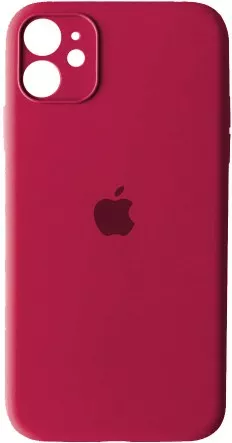 Чохол Silicone Case Full Camera для Apple iPhone 12  Rose Red - фото 1