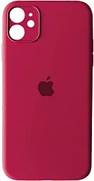 Чохол Silicone Case Full Camera для Apple IPhone 12  Rose Red