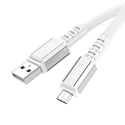 Кабель USB Hoco X85 Strength micro USB Cable White - миниатюра 2