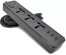 Сетевой фильтр (удлинитель) Voltronic ТВ-Т13 3 розетки 10А 3xUSB-A 2м с выключателем чёрный