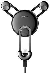 Автотримач с автозатисканням Baseus YY Vehicle-Mounted Phone Charging Holder With USB Cable (Type-C Version) Black (SUTYY-01)