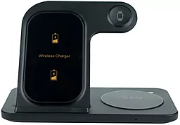 Беспроводная док-станция Proda 15w 3-in-1 magnetic wireless charger black (PD-W8) - фото Беспроводная док-станция Proda 15w 3-in-1 magnetic wireless charger black (PD-W8)