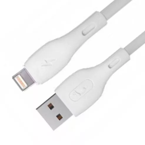 Кабель SkyDolphin S22L Soft Silicone USB-A - Lightning 12w 2.4a 1м cable White - фото 2