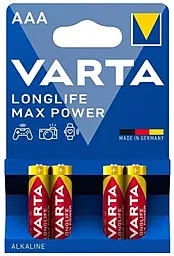 Батарейки Varta AAA / LR3 Longlife Max Power 4шт - фото Батарейки Varta AAA / LR3 Longlife Max Power 4шт