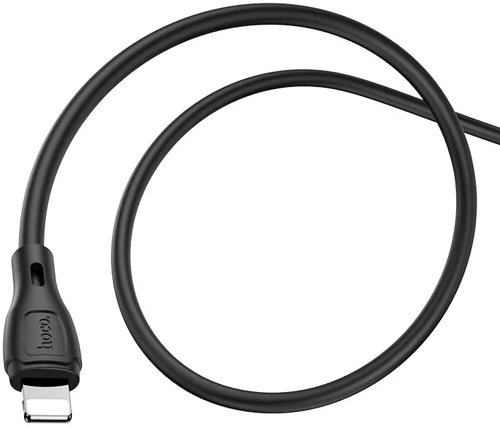 Кабель Hoco X61 Ultimate Silicone USB-A - Lightning 12w 2.4a 1м cable Black - фото 3