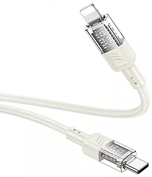 USB PD Кабель Hoco U129 Spirit transparent charging 27w 3a 1.2m USB Type-C - Lightning cable beige - мініатюра 3