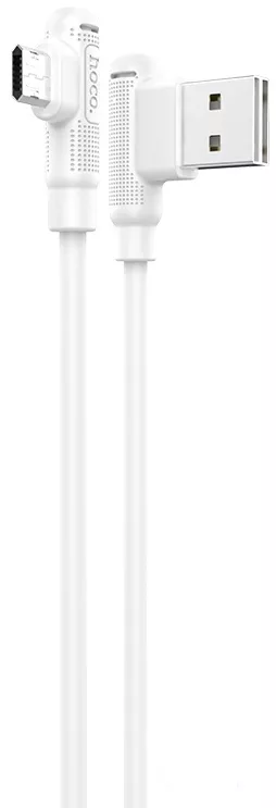 Кабель Hoco X46 Soft Silicone USB-A - micro USB 12w 2.4a 1м cable White - фото 1