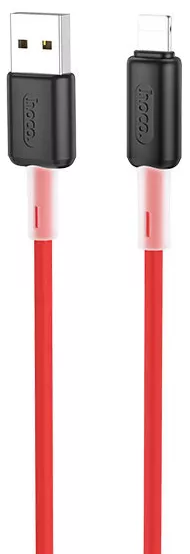 Кабель Hoco X48 Soft Silicone USB-A - Lightning 12w 2.4a 1м cable Red - фото 1