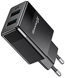 Мережевий зарядний пристрій Grand-X 2.4a 2xUSB-A ports + USB-C cable black (CH-50T) - мініатюра 4