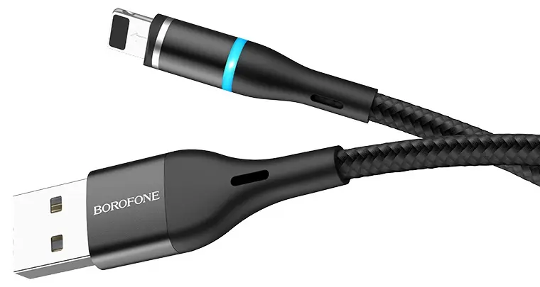Кабель Borofone BU16 USB-A - Lightning 12w 2.4a 1.2м cable Black - фото 4