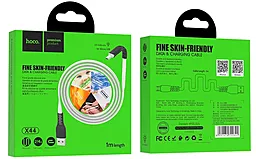 Кабель Hoco X44 Soft Silicone USB-A - micro USB 12w 2.4a 1м cable White - мініатюра 3