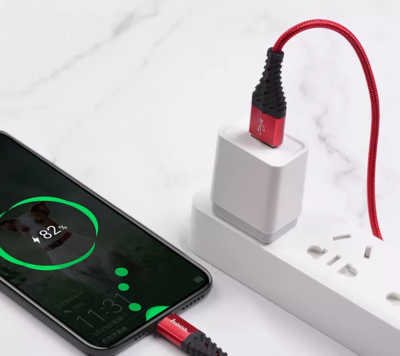 Кабель Hoco X38 Cool USB-A - Type-C 15w 3a 1м cable Red - фото 5