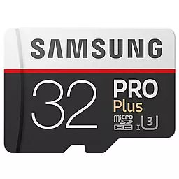 Карта памяти Samsung microSDHC 32GB Pro Plus Class 10 UHS-I U3 (MB-MD32GA/RU) - фото Карта памяти Samsung microSDHC 32GB Pro Plus Class 10 UHS-I U3 (MB-MD32GA/RU)