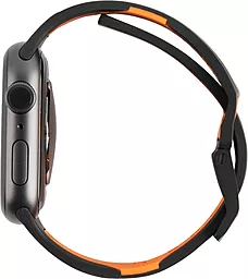 Сменный ремешок для умных часов Civilian Silicone Watch Strap for Apple Watch 42mm/44mm/45mm/49mm(OEM) (ARM58396) Black Orange - миниатюра 6