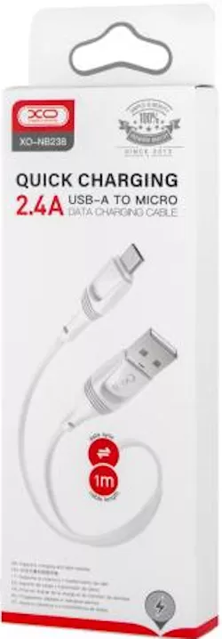 Кабель XO NB238 USB-A - Type-C 12w 2.4a 1м cable White - фото 4