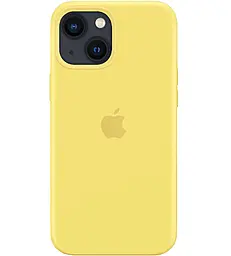 {"ru": "Чехол", "uk": "Чохол"} Leather Case with MagSafe для Apple iPhone 15 Plus  Canary Yellow