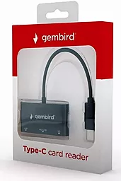 Кардридер Gembird USB Type-C (UHB-CR3-02) Black - миниатюра 2