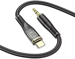 Аудио кабель Hoco UPA25 Transparent Aux mini Jack 3.5 mm - USB Type-C M/M Cable 1 м black - миниатюра 2