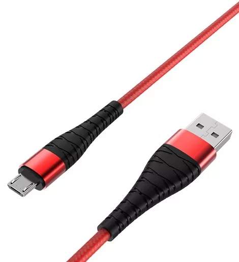 Кабель Borofone BX32 Munificent USB-A - micro USB 12w 2.4a 1м cable Red - фото 2