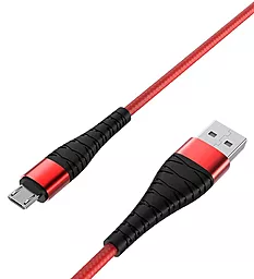 Кабель Borofone BX32 Munificent USB-A - micro USB 12w 2.4a 1м cable Red - миниатюра 2