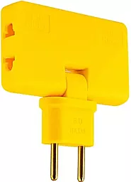 Сетевой переходник 3in1 UK / US-EU 10А поворотний 180 Yellow (HK338Y) Voltronic - миниатюра 4