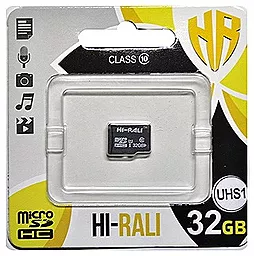Карта пам'яті Hi-Rali microSDHC 32GB Class 10 UHS-I U1 (HI-32GBSD10U1-00) - фото Карта пам'яті Hi-Rali microSDHC 32GB Class 10 UHS-I U1 (HI-32GBSD10U1-00)