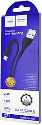 Кабель Hoco X37 Cool Power USB-A - micro USB 12w 2.4a 1м cable Black - миниатюра 2